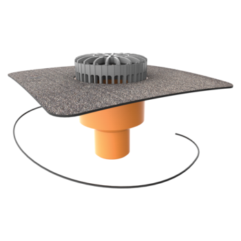 Receptor terasă TOPWET cu degivrare 230V, flanșă din membrană bituminoasă
