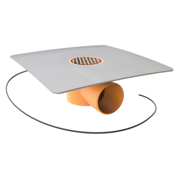 Receptor de balcon TOPWET cu flanșă din membrană PVC, degivrare 230 V Receptor de balcon TOPWET cu flanșă din membrană PVC, degivrare 230 V