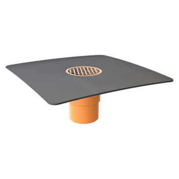 Receptor de balcon TOPWET cu flanșă la comandă (EPDM, TPO, FPO, PE, STE – hidroizolatii lichide/pensulabile), ieșire verticală Receptor de balcon TOPWET cu flanșă la comandă (EPDM, TPO, FPO, PE, STE – hidroizolatii lichide/pensulabile), ieșire verticală