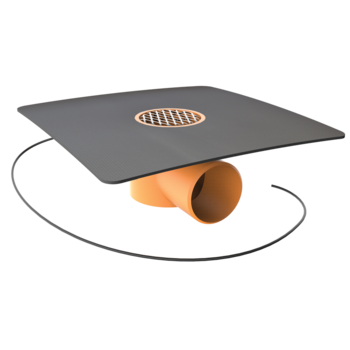 Receptor de balcon TOPWET cu flanșă la comandă (EPDM, TPO, FPO, PE, STE – hidroizolații lichide/pensulabile), degivrare 230 V, ieșire orizontală Receptor de balcon TOPWET cu flanșă la comandă (EPDM, TPO, FPO, PE, STE – hidroizolații lichide/pensulabile), degivrare 230 V, ieșire orizontală